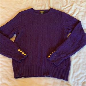 Ralph Lauren Rugby purple cable knit sweater L